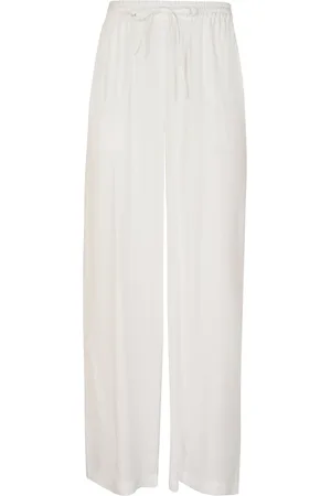 P.A.R.O.S.H. Broeken, Dames, Wit, XS, Zwarte Zwarte Crêpe Broek met Elastische Taille