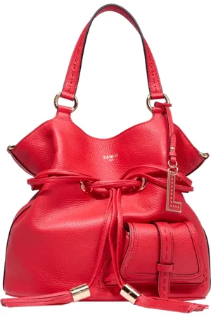 LANCEL Tassen, Dames, Rood, ONE Size, Leer, 1Er Flirt Rode Leren Bucket Tas