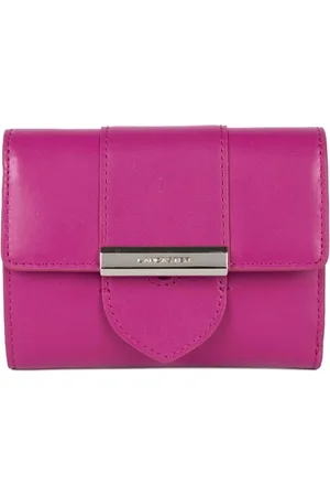 Lancaster Accessoires, Dames, Roze, ONE Size, Leer, Rabat Portemonnee met Sluiting Orchidee Donker