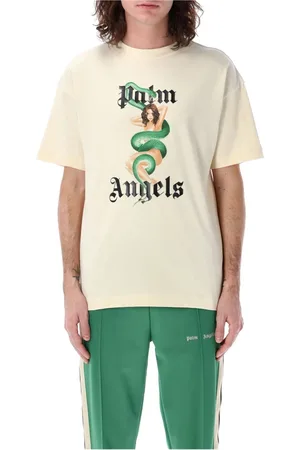 Palm Angels Tops, Heren, Wit, L, Katoen, Ivy Pin Up Tee