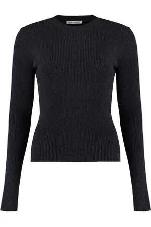 OUR LEGACY Truien, Dames, Grijs, S, Wol, Geribbelde Gebreide Wollen Pullover
