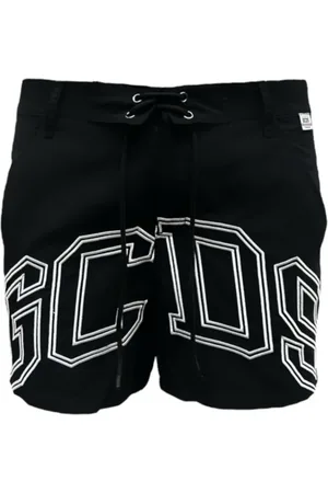 GCDS Badkleding, Heren, Zwart, M, Polyester, Zwarte Boxer met Logo Lounge