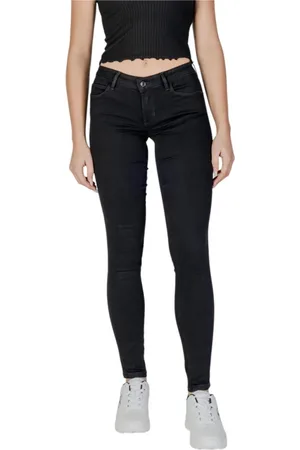 Guess Jeans, Dames, Zwart, W33 L32, Katoen, Zwarte High-Rise Rits Jeans voor Vrouwen