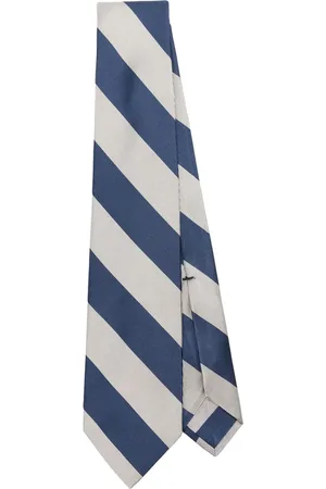 BARBA Accessoires, Heren, Veelkleurig, ONE Size, Navy Blauwe Diagonale Streep Stropdas