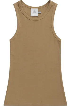 Munthe Tops, Dames, , 2Xs, Geribbelde perzikkleurige top met ronde hals