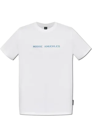 Moose Knuckles Tops, Heren, Wit, S, Katoen, T-shirt Milton