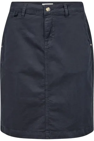 Cream Rokken, Dames, Zwart, M, Katoen, Navy Blazer Twill Rok