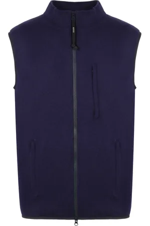 Aspesi Jassen, Heren, Blauw, M, Wol, Wollen vest met drie zakken