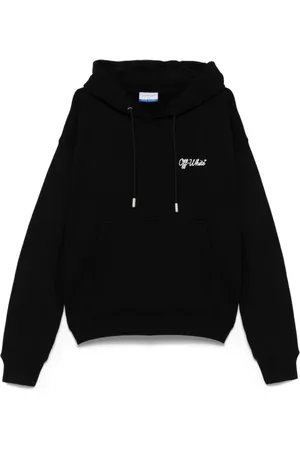 OFF-WHITE Sweatshirts & Hoodies, Heren, Zwart, S, Katoen, Zwart Logo Katoenen T-shirt met Ronde Hals