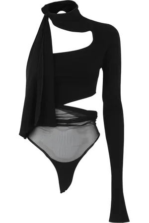 MUGLER Tops, Dames, Zwart, M, b 1919 Zwart Mesh Body