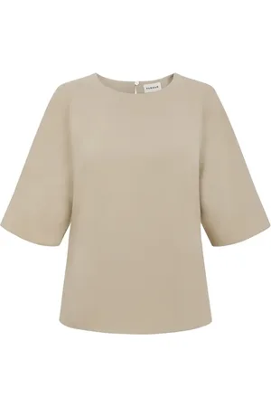 P.A.R.O.S.H. Blouses & Shirts, Dames, , M, Polyester, Cady Blouse met Ronde Hals