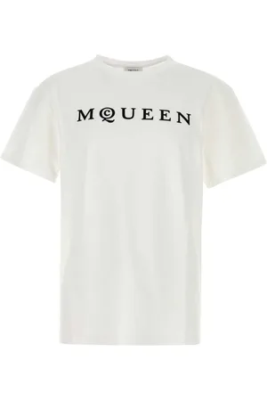 Alexander McQueen Tops, Heren, Wit, XL, Katoen, Wit Katoenen T-Shirt