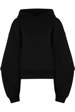 MUGLER Sweatshirts & Hoodies, Dames, Zwart, S, Katoen, Biologisch Katoen Oversized Hoodie
