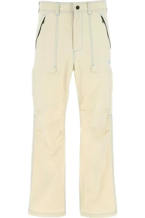 Msgm Broeken, Heren, Wit, L, Polyester, Ivory Polyester Cargo Pantalon