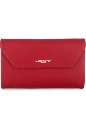 Lancaster Accessoires, unisex, Rood, ONE Size, Leer, Gladde Compagnon Portemonnee met Rits en Klep