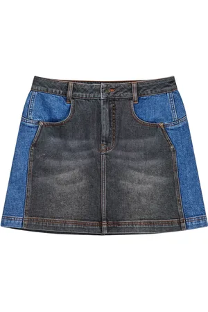 Munthe Rokken, Dames, Blauw, XL, Denim, Two-Tone Denim Rok