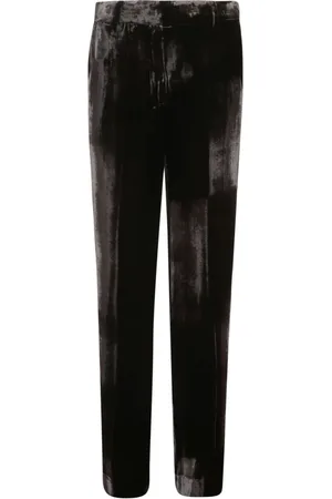 P.A.R.O.S.H. Broeken, Dames, Zwart, M, Velvet Silk Zwarte Broek met Rits