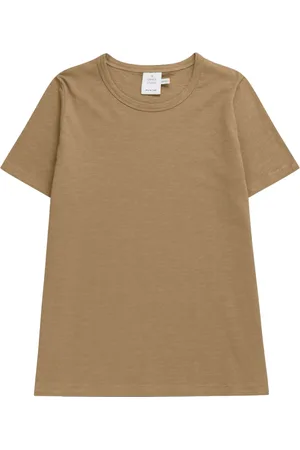 Munthe Tops, Dames, Bruin, 2Xl, Katoen, Basic T-Shirt Camel