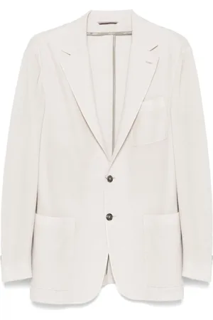 CANALI Jassen, Heren, Grijs, XL, Katoen, Klassieke Witte Katoenen Jas