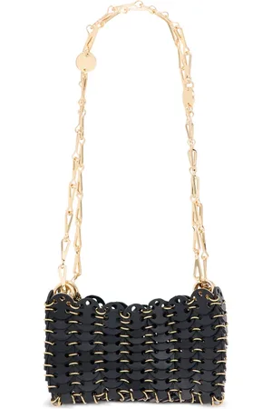 Paco rabanne Tassen, Dames, Zwart, ONE Size, Leer, Nano Leather Disc Shoulder Bag