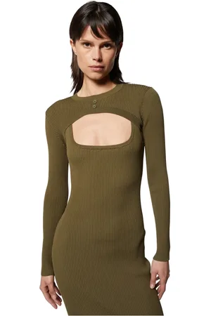 Silvian Heach Truien, Dames, Groen, M, Nylon, Gebreide shrug met uitsnijding