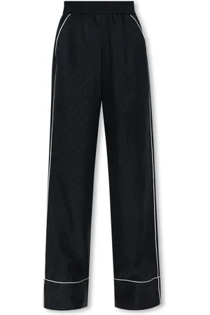 OFF-WHITE Broeken, Dames, Zwart, M, Katoen, Pyjama Stijl Broek