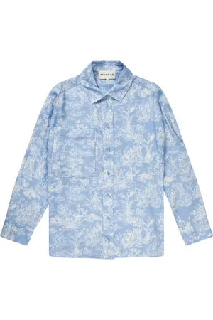 Munthe Blouses & Shirts, Dames, Blauw, 2Xl, Elegante Top met Print