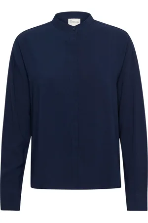 My Essential Wardrobe Blouses & Shirts, Dames, Blauw, M, Linnen, Donker Saffierblauwe Blouse