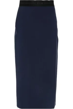 Msgm Rokken, Dames, Blauw, S, Wol, Blauwe Slub Rok van Wolmix