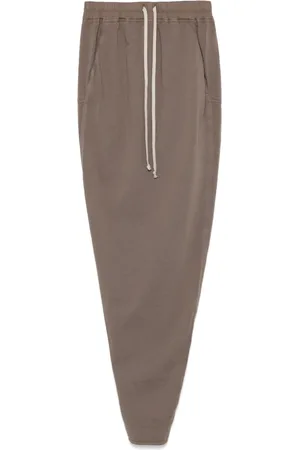 Rick Owens Rokken, Dames, Grijs, L, Katoen, Grijze Rok met Koord en Zakken