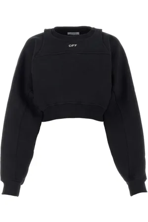 OFF-WHITE Sweatshirts & Hoodies, Dames, Zwart, S, Katoen, Katoenen sweatshirt