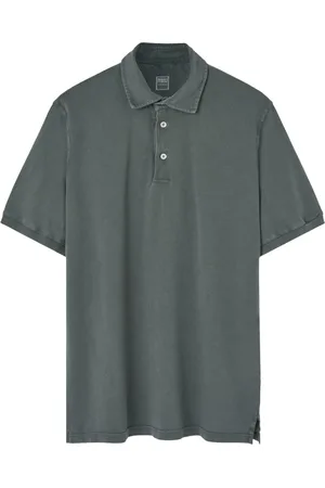 FEDELI Tops, Heren, Groen, M, Katoen, Groene Katoenen Poloshirt