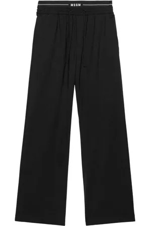 Msgm Broeken, Heren, Zwart, S, Wol, Sportieve wollen broek