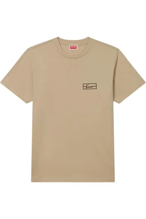 Kenzo Tops, Heren, , M, Katoen, Katoenen T-Shirt met Korte Mouwen en Logo