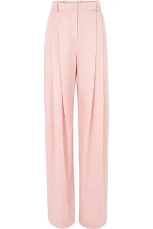 Nina Ricci Broeken, Dames, Roze, M, Geplooide Wijde Pijpen Broek