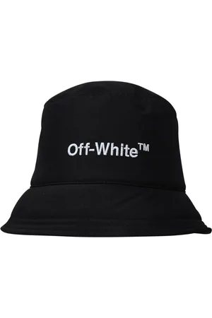 OFF-WHITE Accessoires, Dames, Zwart, ONE Size, Polyester, Helvetica Bucket Hat