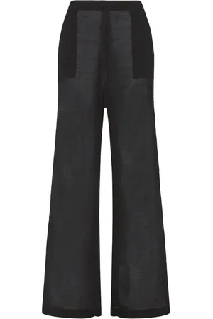 P.A.R.O.S.H. Broeken, Dames, Zwart, S, Linnen, Zwarte linnen broek met trekkoord en zakken
