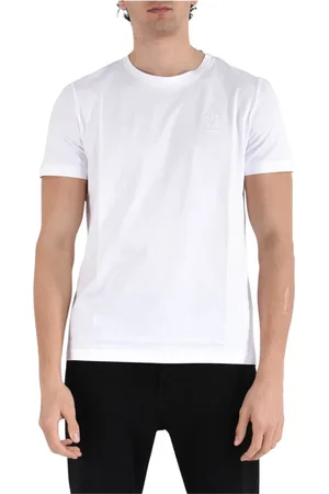 Dondup Tops, Heren, Wit, XL, Katoen, Jersey T-shirt met slim fit