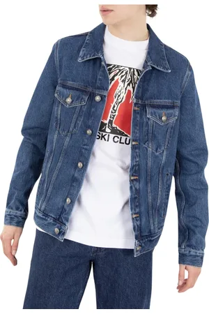 Palm Angels Jassen, Heren, Blauw, L, Denim, Denim Jas met Monogram