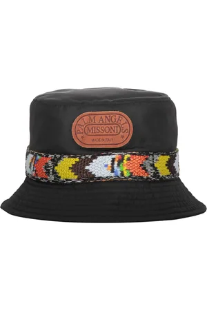 Palm Angels Accessoires, Heren, Zwart, ONE Size, Katoen, Leren Patch Bucket Hat