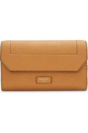 LANCEL Tassen, Dames, Bruin, ONE Size, Leer, Ninon Portemonnee Bruin Ketting Leer