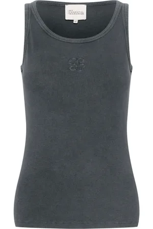My Essential Wardrobe Tops, Dames, Blauw, S, Katoen, Zwarte Was Mouwloze Top