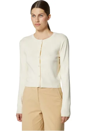 Silvian Heach Truien, Dames, Wit, XL, Nylon, Fijngebreide cardigan met knopen