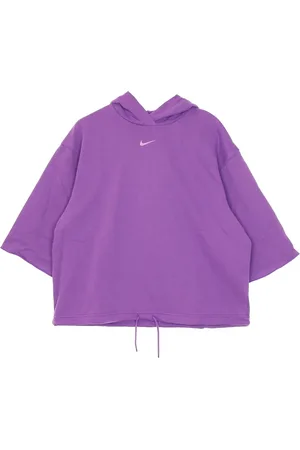 Nike Sweatshirts & Hoodies, Dames, Paars, L, Katoen, Hoodie met korte mouwen van French Terry