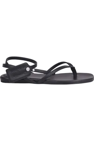OFF-WHITE Schoenen, Dames, Zwart, 36 EU, Leer, Zip Tie leren sandalen