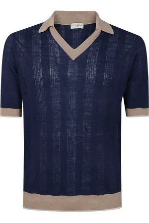 BALLANTYNE Tops, Heren, Blauw, M, Casual Polo Shirt met korte mouwen