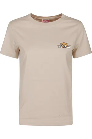 Kenzo Tops, Dames, , M, Blije Tijger Klassiek T-Shirt
