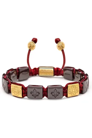 Nialaya Accessoires, Heren, Geel, XL, Nylon, Keramische Flatbead Armband