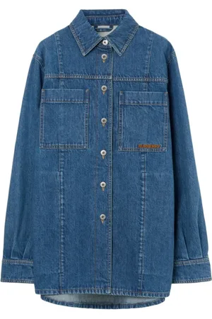 Burberry Jassen, Dames, Blauw, S, Denim, Denim Jack A3322