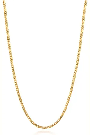 Nialaya Accessoires, Heren, Geel, M, Vierkante Gouden Ketting